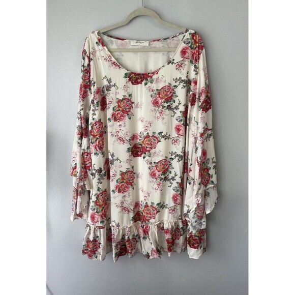 A BEAUTIFUL SOUL Women Size 2x C Tunic Short Dress Boho Floral Baby Doll - Picture 1 of 11